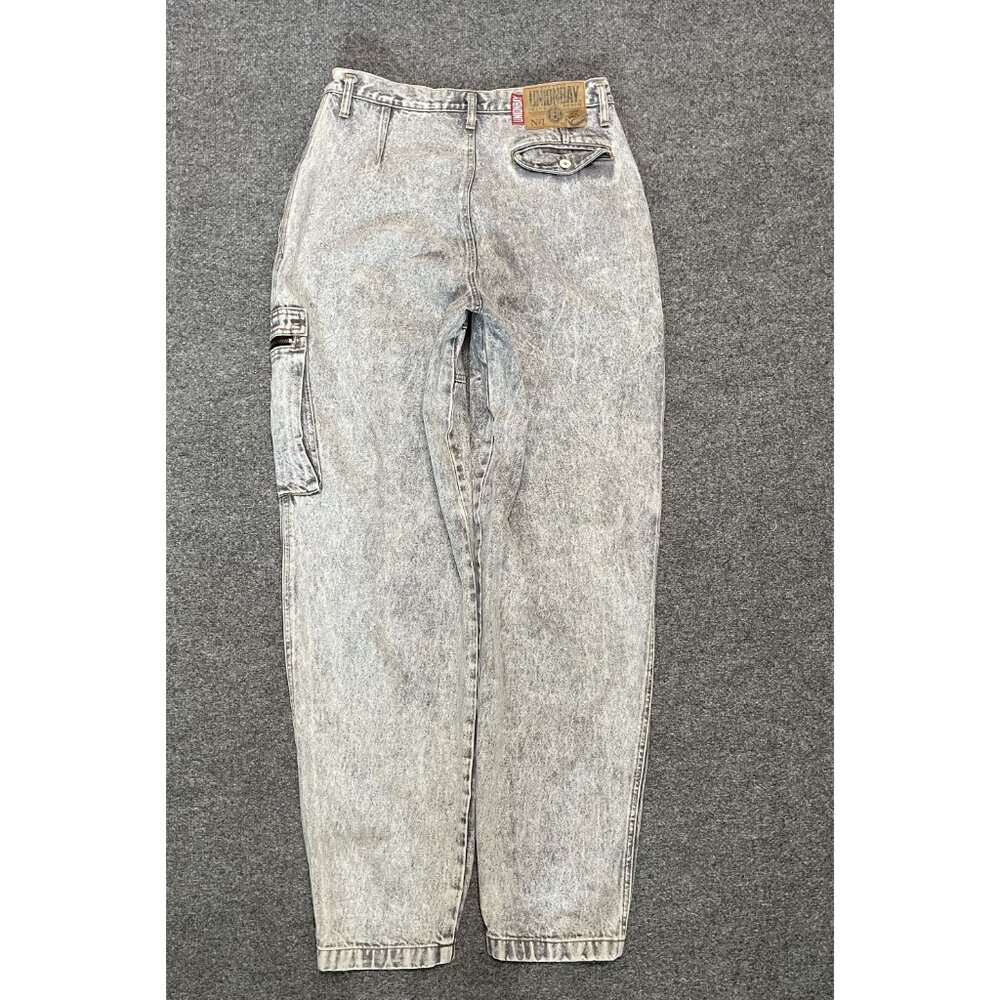 Vintage 90s Unionbay Acid Wash Cargo Jeans Size 33 Relaxed Fit Baggy - Picture 6 of 8